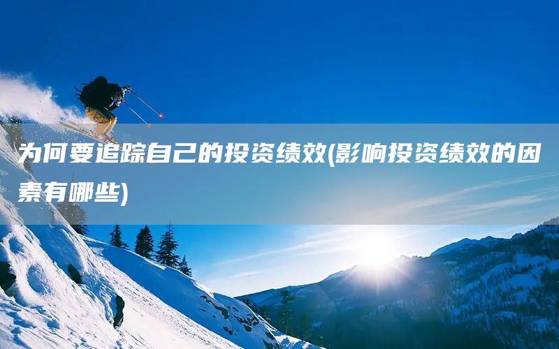 為何要追蹤自己的投資績效(影響投資績效的因素有哪些)(圖1) 為何要追蹤自己的投資績效(影響投資績效的因素有哪些)(圖1)