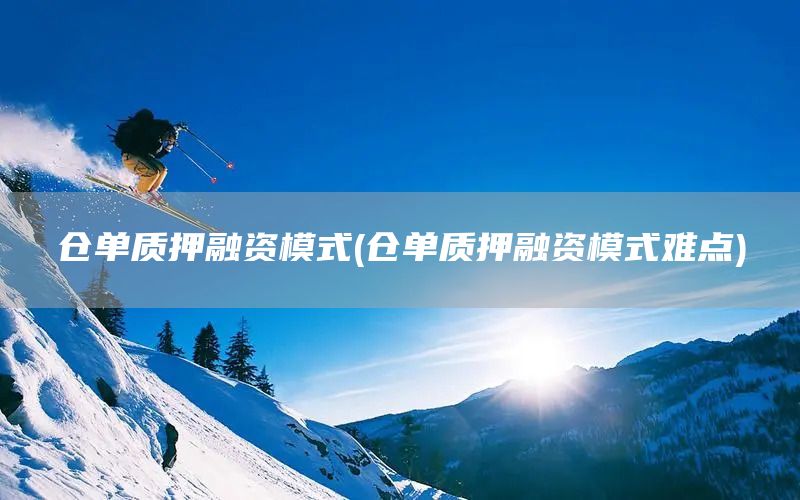 倉單質押融資模式(倉單質押融資模式難點)(圖1) 倉單質押融資模式(倉單質押融資模式難點)(圖1)